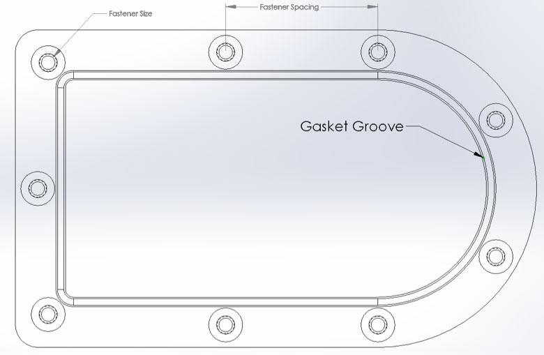 Figure 2 : Example of a housing, seal, and fasteners