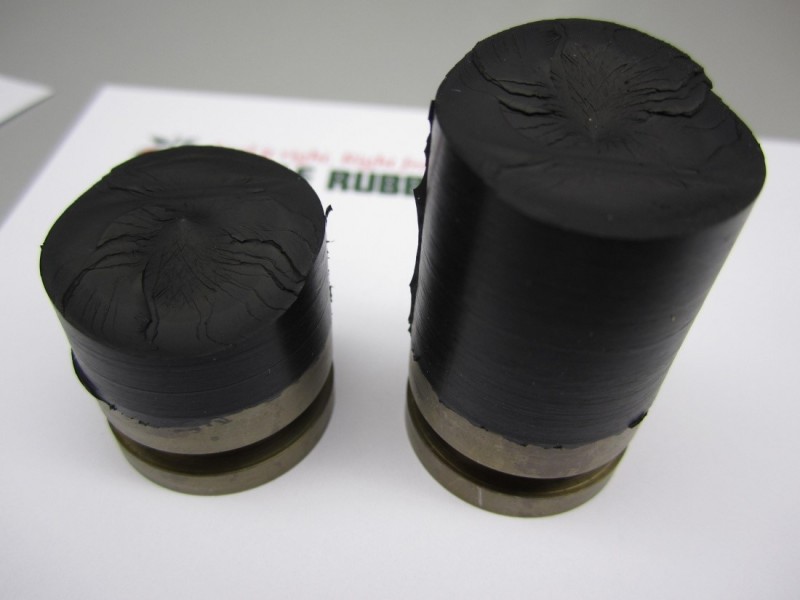 The failed specimens are analyzed both qualitatively and quantitatively to determine the quality of the rubber to substrate bond.